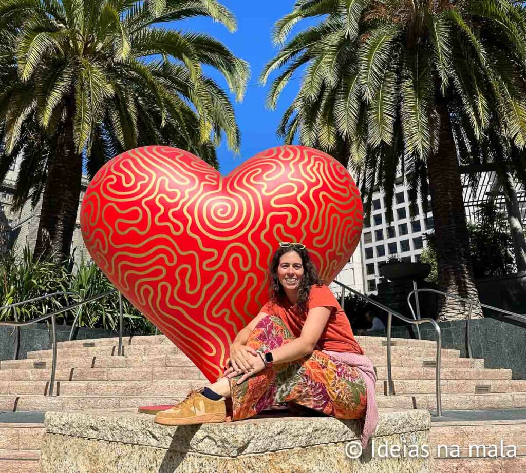 Corações na Union Square, uma das marcas de San Francisco