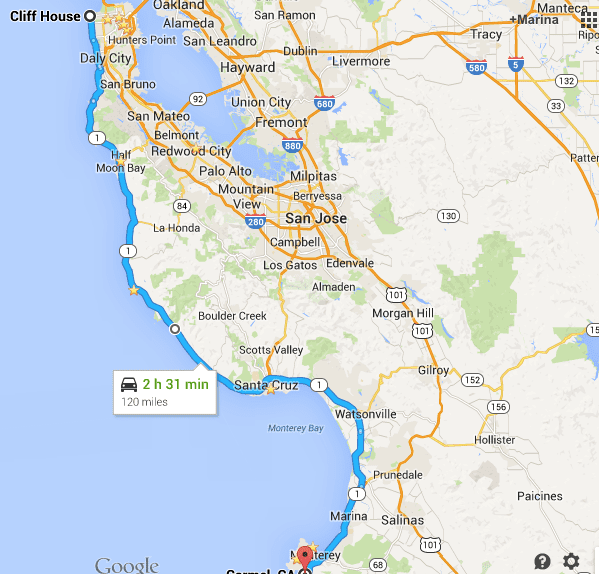 Mapa: San Francisco - Carmel