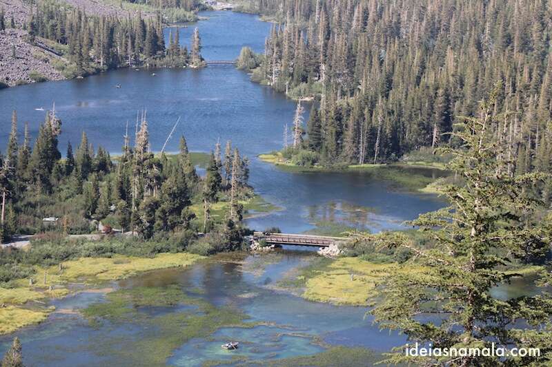 Vista dos Twin Lakes em Mammoth Lakes