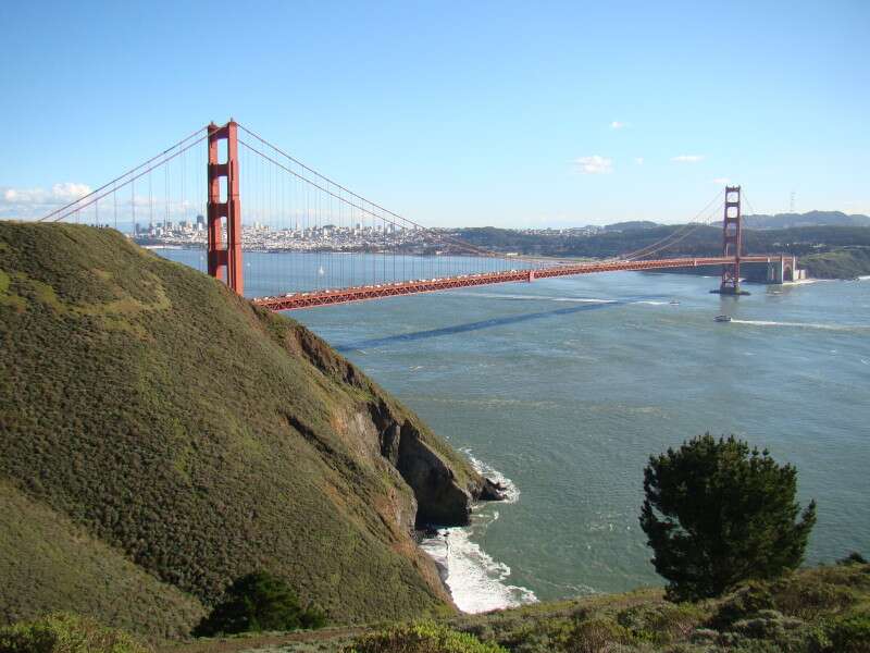 Golden Gate vista dos mirantes de Marin Headlands