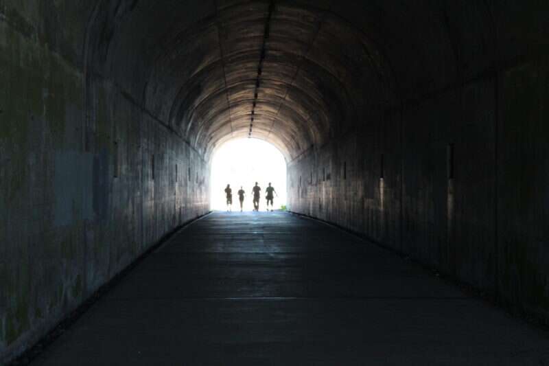 Túnel rumo ao Hawk Hill, um dos mirantes da Golden Gate - Marin Headlands