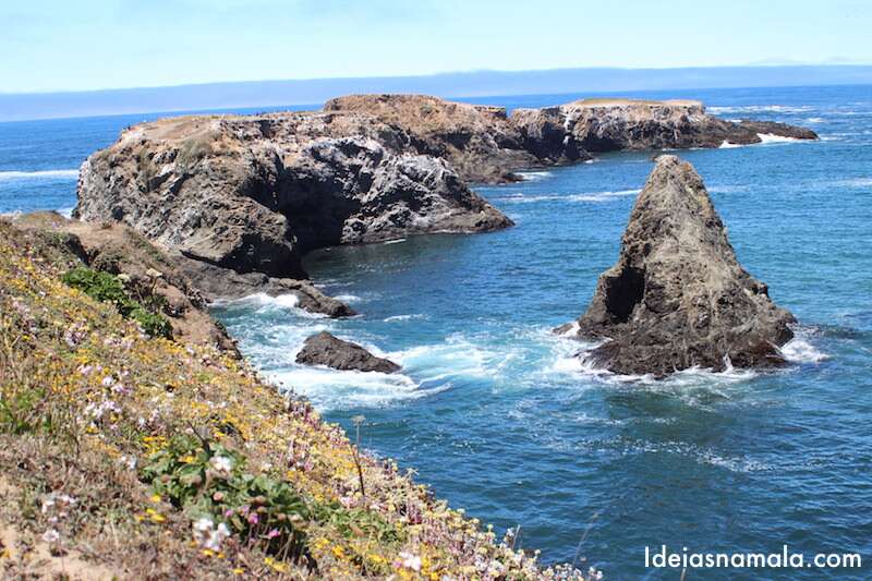 Costa de Mendocino na Califórnia