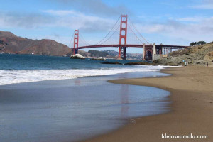 Golden Gate vista da Baker Beach em San Francisco