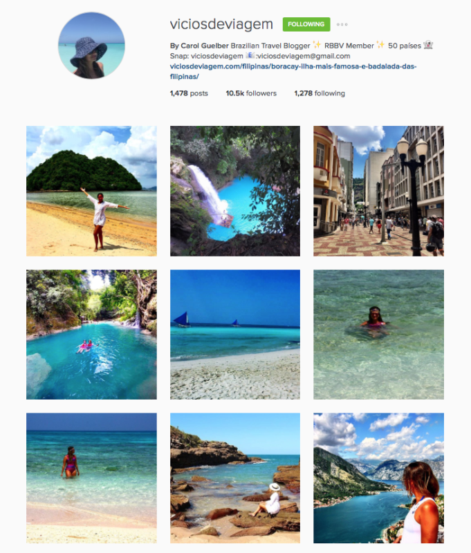 Instagram - Perfis de viagem que eu amo