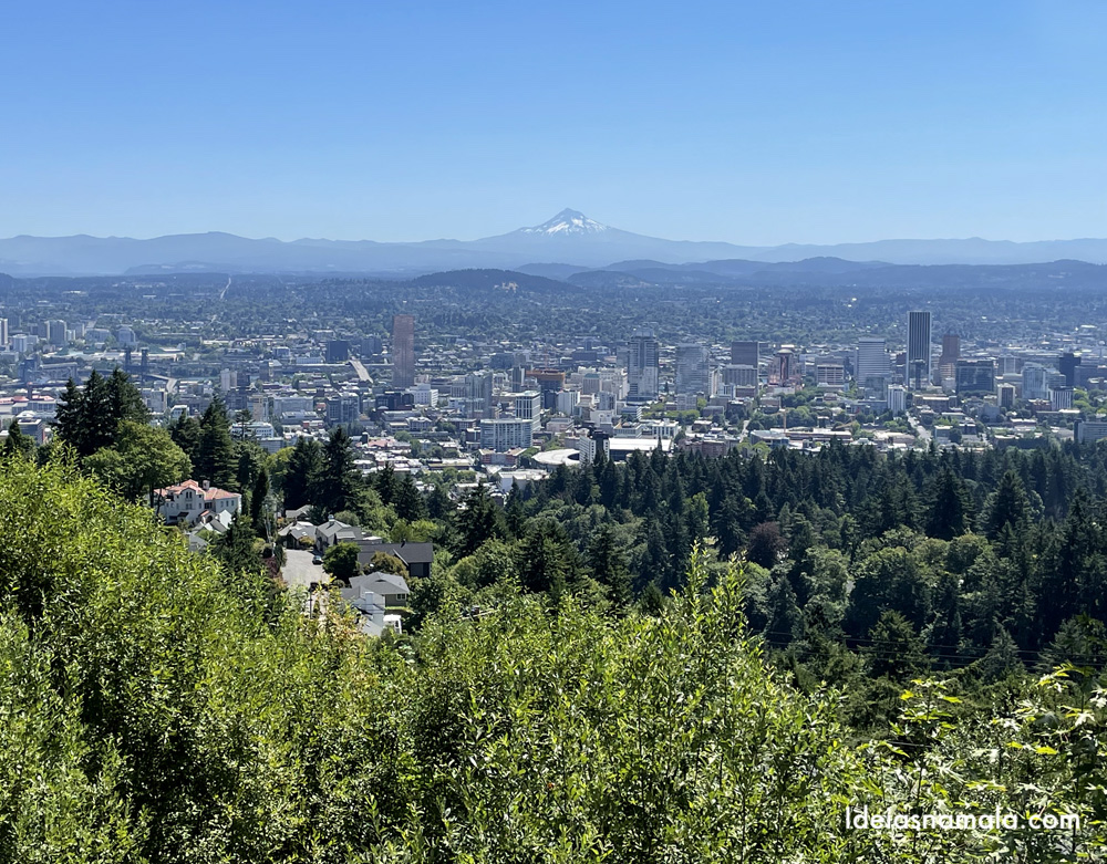 Portland vista do alto da Pittock Mansion