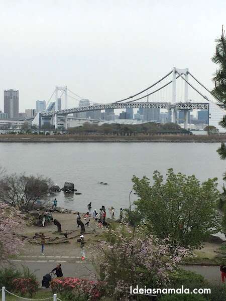 Rainbow Bridge vista de Odaiba: dica de passeio de lugar recheado de museus, parques e restaurantes