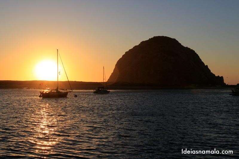 Pôr do sol em Morro Bay na California