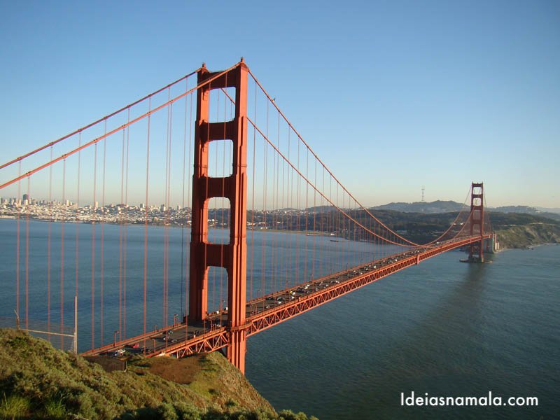 Ponte Golden Gate vista dos mirantes de Marin Headlands