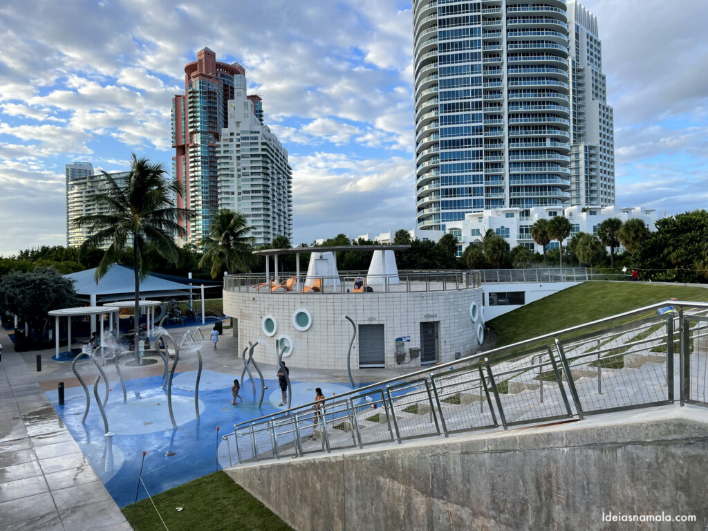 Miami com crianças - Parquinho molhado em South Pointe