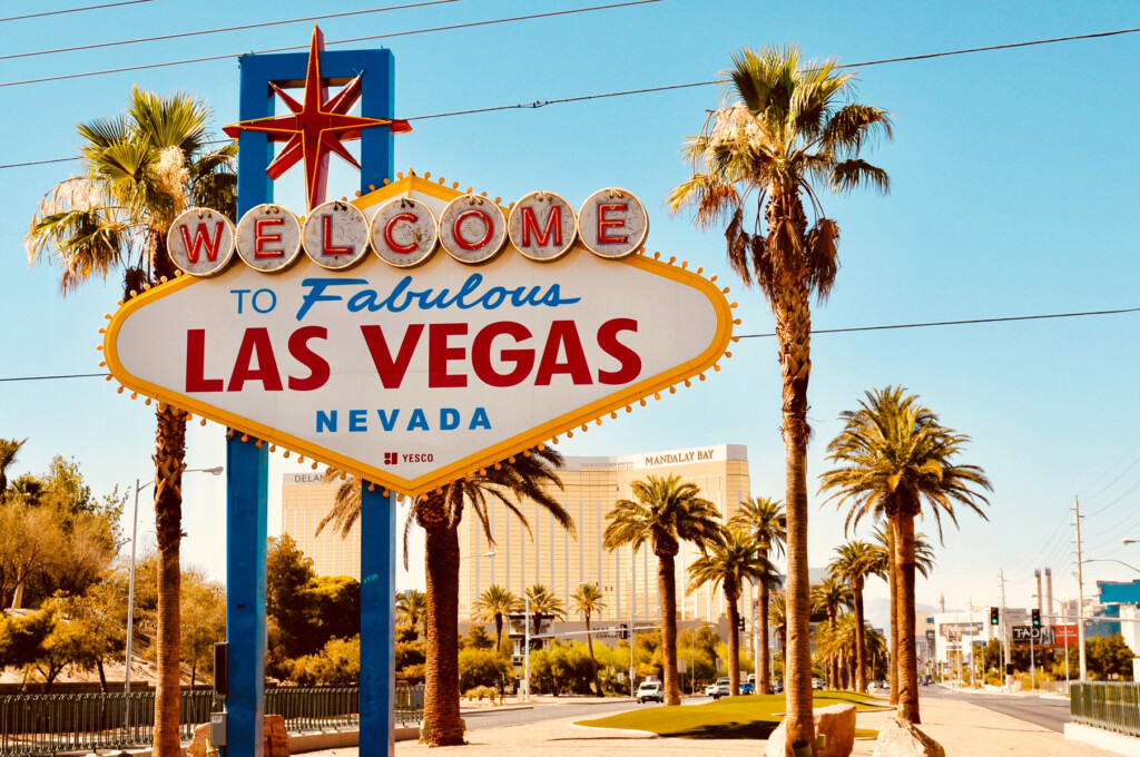 Letreiro de Las Vegas na entrada da Strip