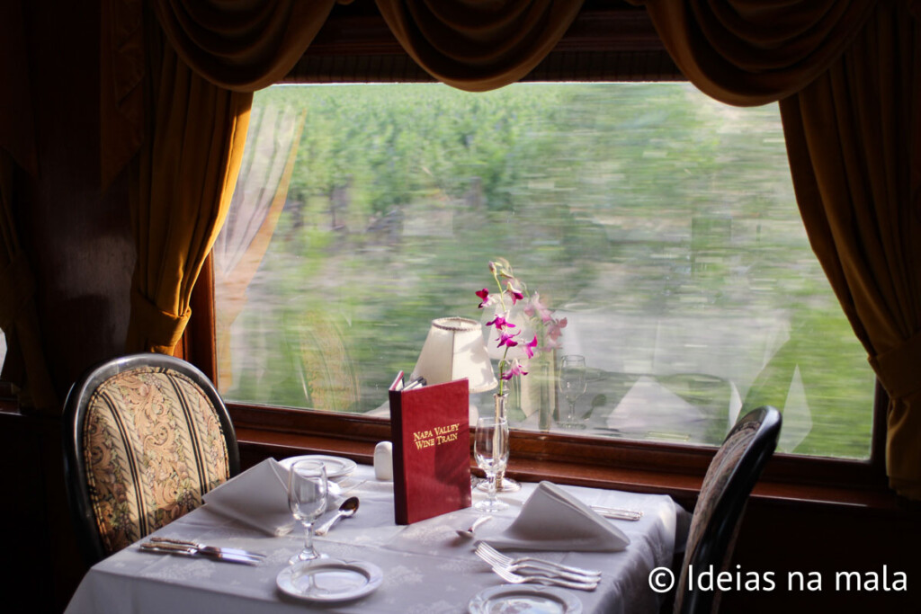 Curtindo o jantar no Napa Valley Wine Train