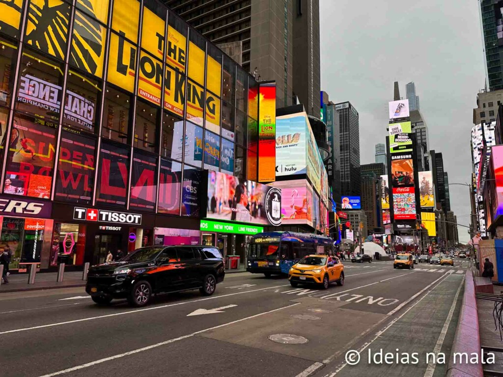 Região da Times Square, uma das melhores áreas pra ficar em Nova York