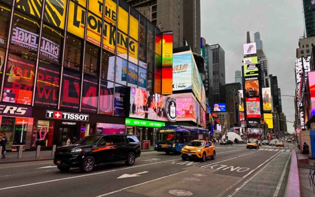 Região da Times Square, uma das melhores áreas pra ficar em Nova York