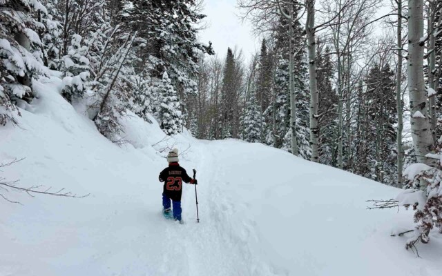 Caminhada com sapatos de neve em Park City