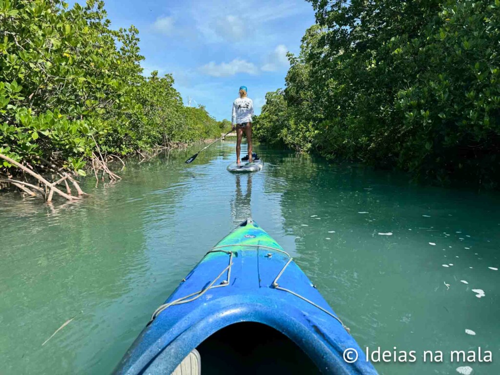 Caiaque em Key West: a água tem uma cor incrível