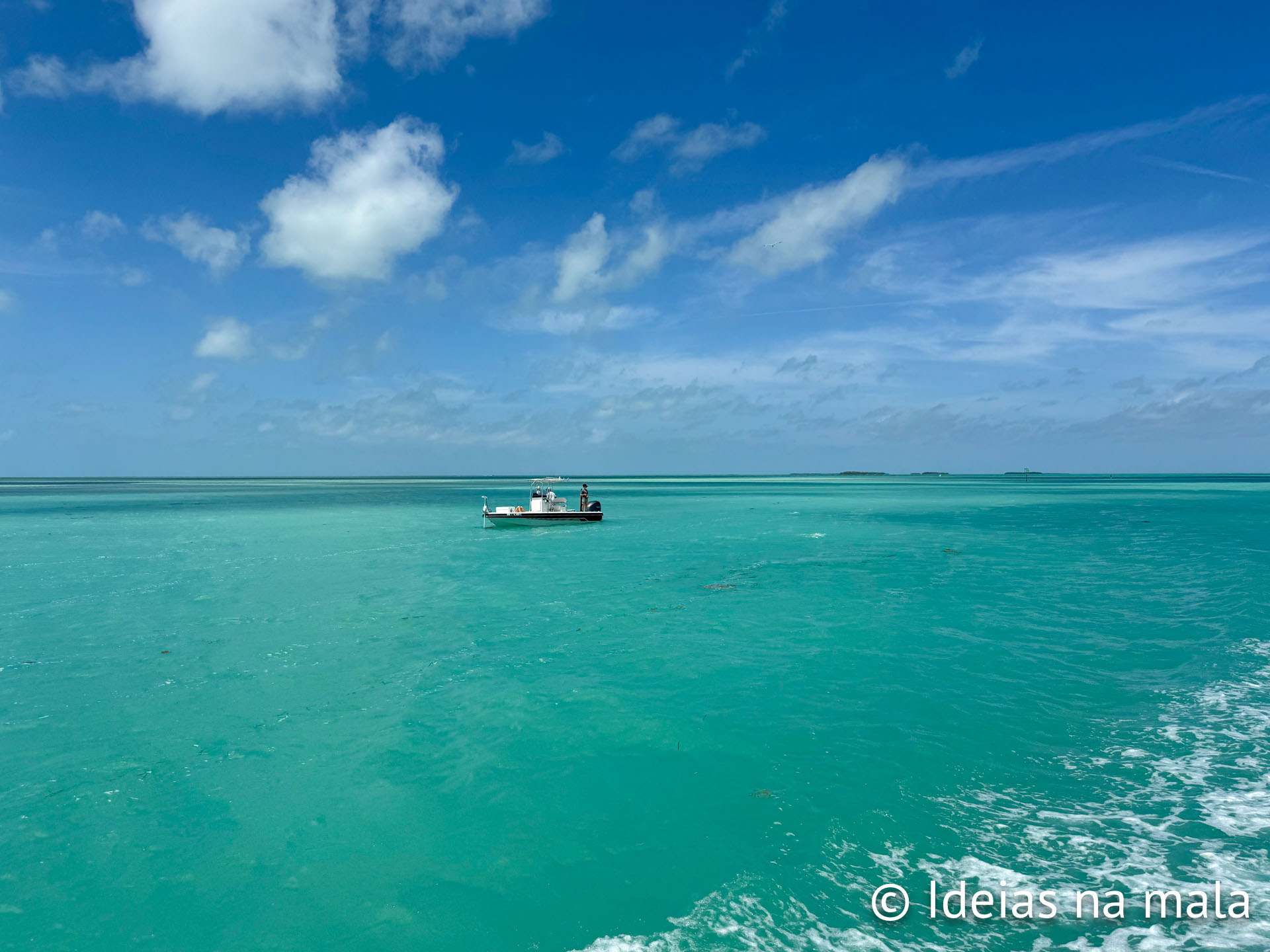 Mar azul esverdeado em Isla Morada, parte de Florida Keys