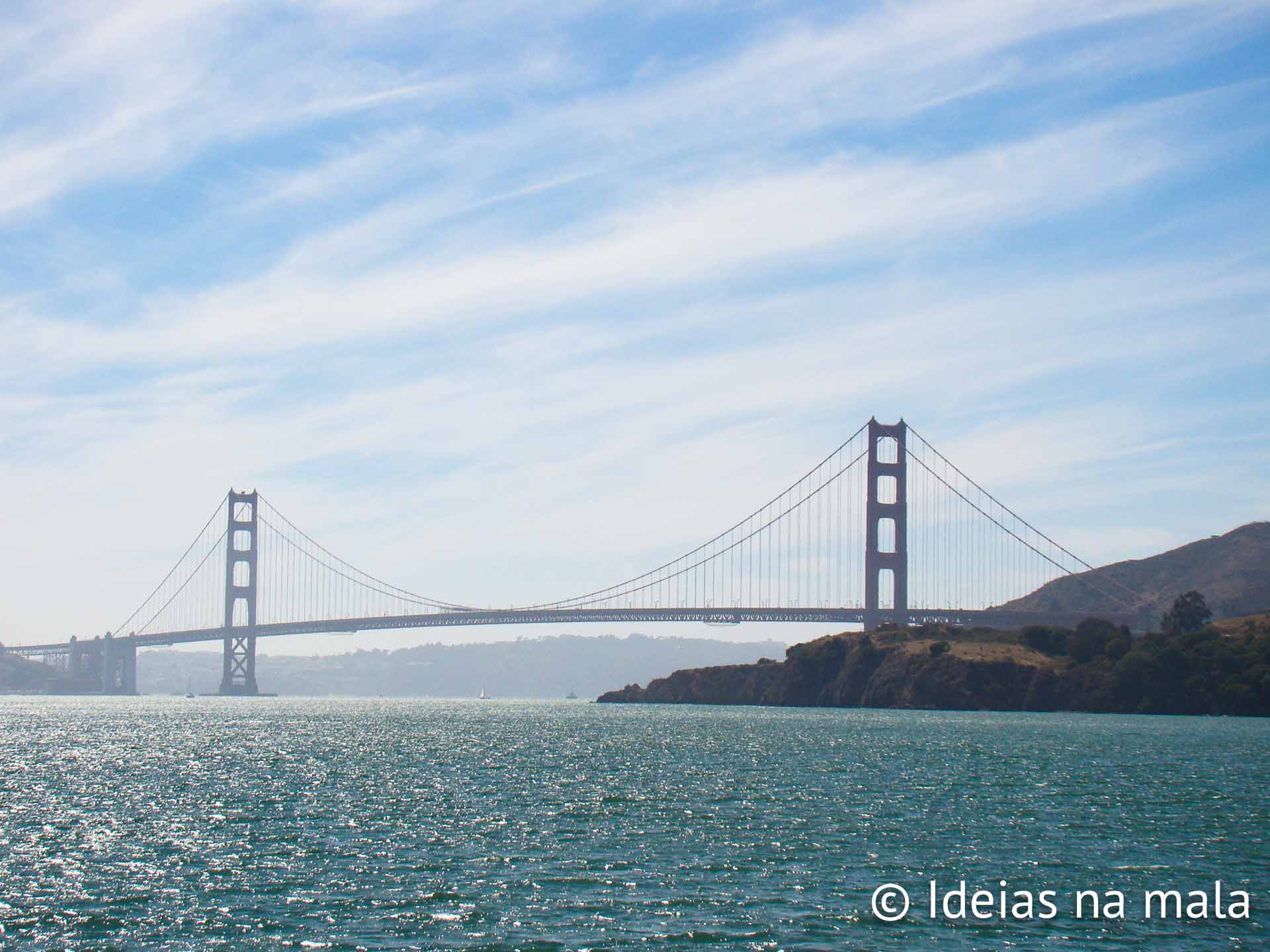Golden Gate vista do Ferry que faz a viagem SF - Sausalito e vice versa