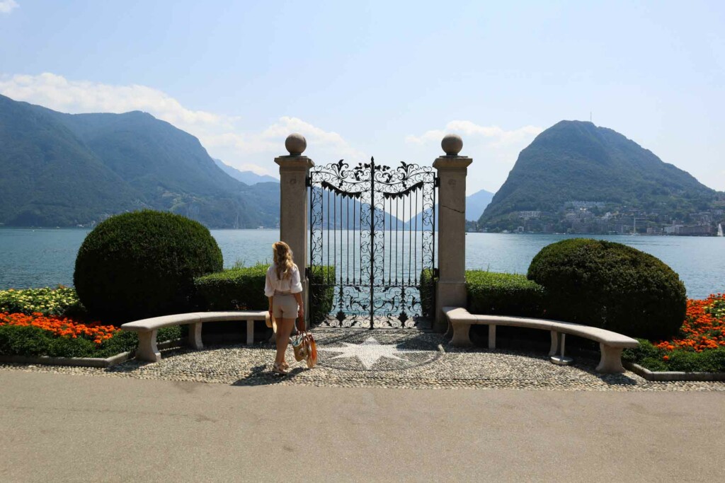 Portão do Lago Lugano no Parque Ciani em Lugano na Suíça