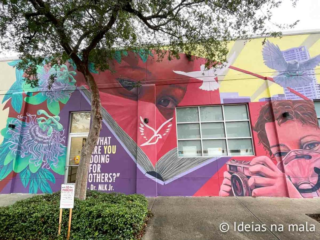 Grafites coloridos em Downtown St Pete na Flórida