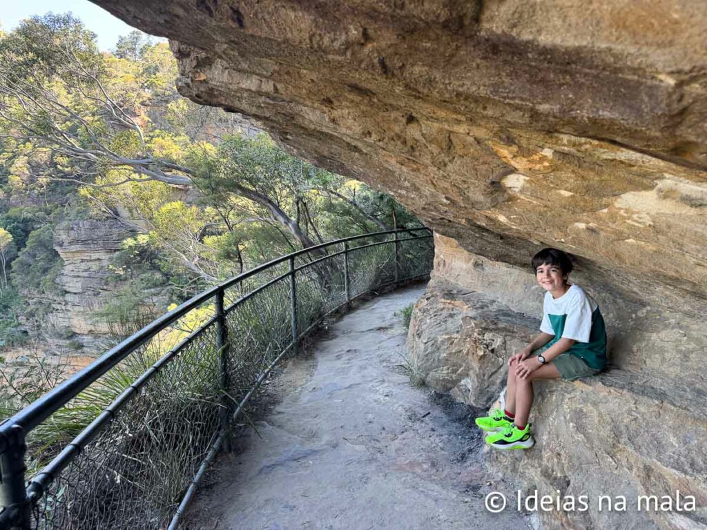 dá pra fazer com crianças a Trilha Wentworth Falls em Blue Mountains