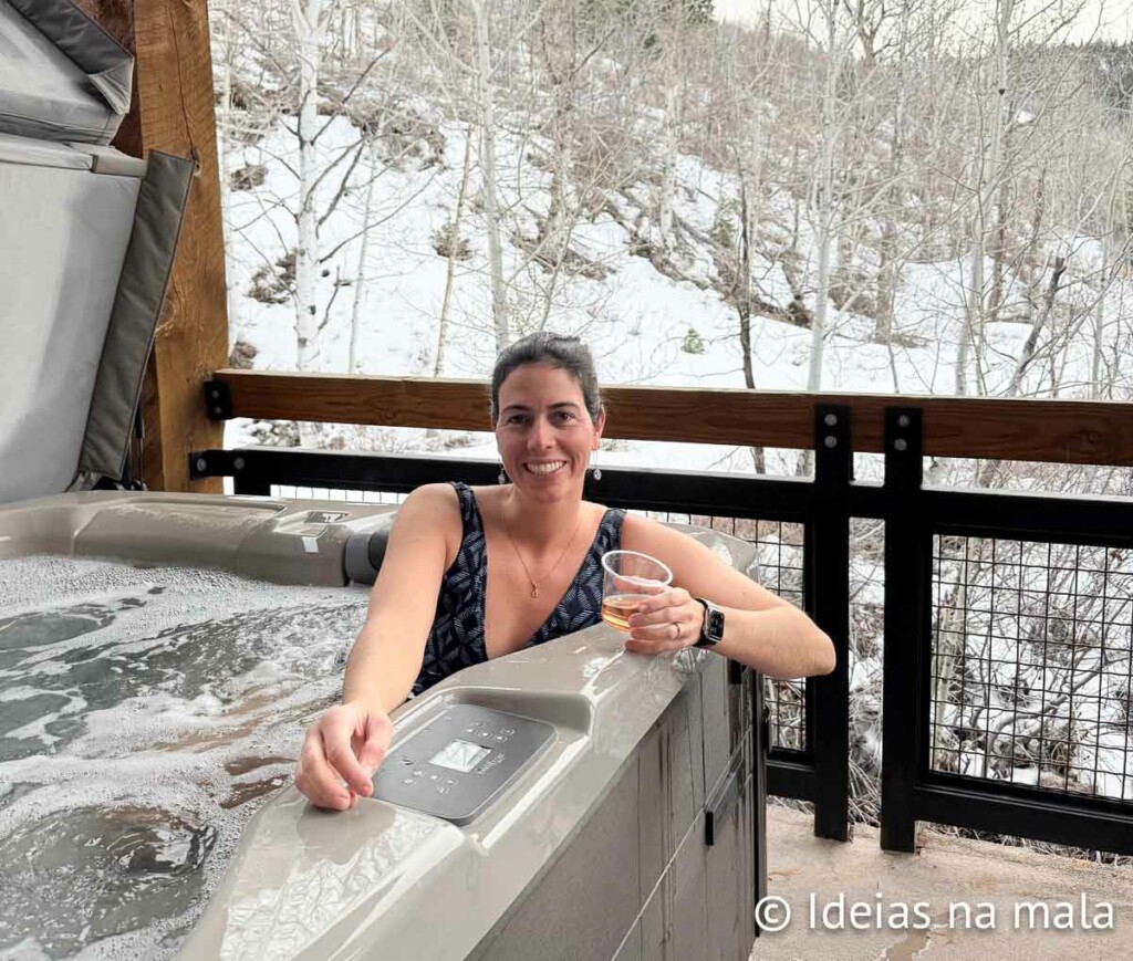 Varanda do nosso quarto no Silver Baron Lodge em Park City