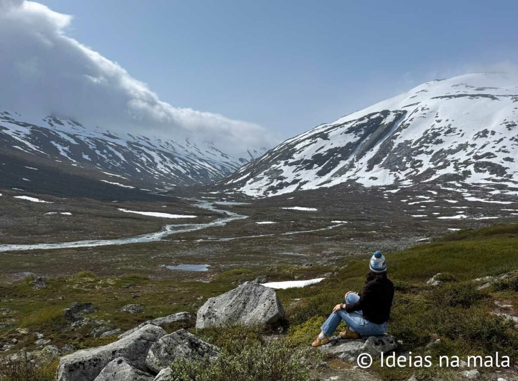 Paisagens da Rota cênica Gamle Strynefjellsvegen na Noruega