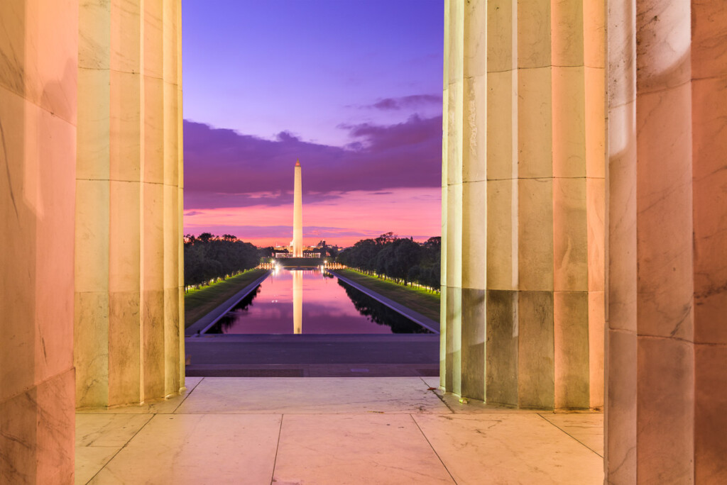 Washington Monument visto do Lincoln Memorial