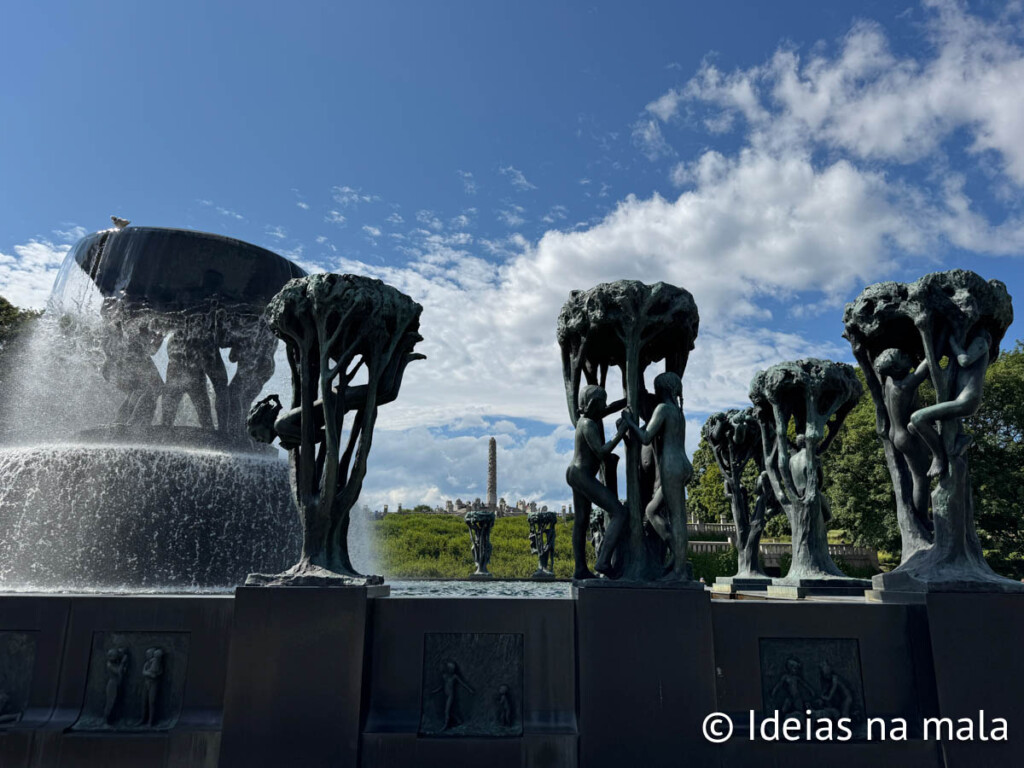 Fonte no Vigeland Park - Uma das principais atrações turísticas de Oslo