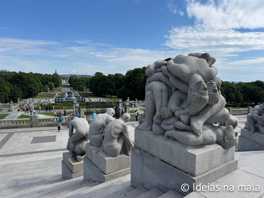 Vigeland Park visto do alto do Monolito - Roteiro Oslo