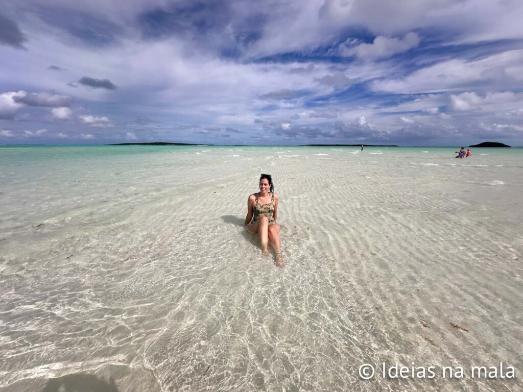Bancos de areia em Exuma passeio de barco