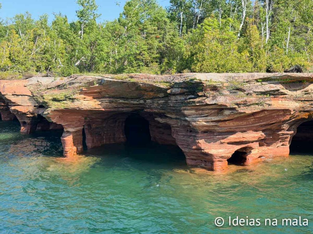 Sea Caves nas Apostle Islands - Wisconsin